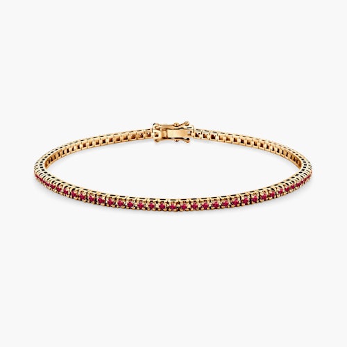 Bransoletka tenisowa Luminy 2,3mm: złoto, rubiny